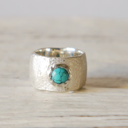 再販★simple wide pinky ring（sv＊turquoise）★シンプル★ワイド★シルバー★ピンキー 2枚目の画像