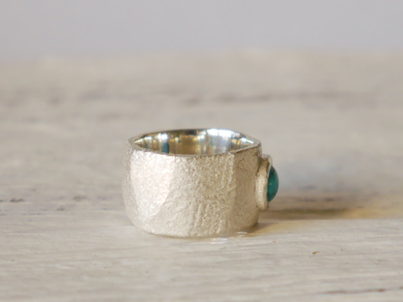 再販★simple wide pinky ring（sv＊turquoise）★シンプル★ワイド★シルバー★ピンキー 4枚目の画像