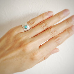 再販★simple wide pinky ring（sv＊turquoise）★シンプル★ワイド★シルバー★ピンキー 6枚目の画像