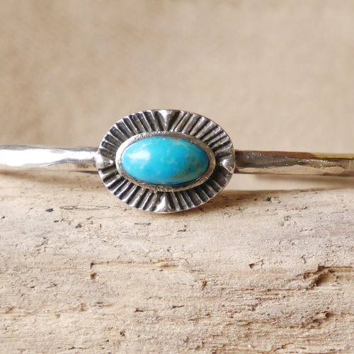 1点物☆Turquoise bangle(sv)☆ターコイズ☆バングル☆12月 1点物☆Turquoise bangle(sv)☆ターコイズ☆バングル☆12月