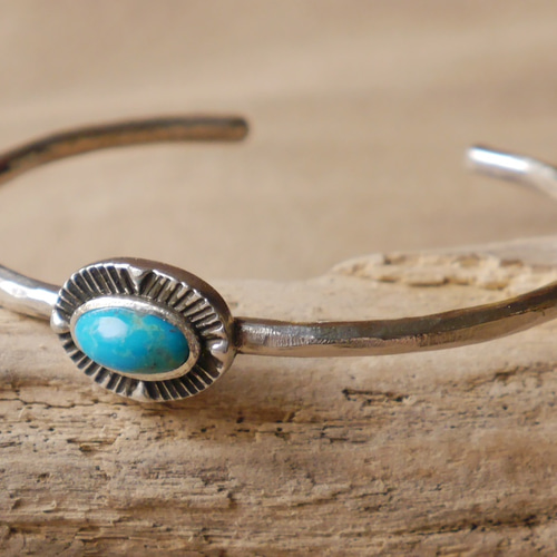 1点物☆Turquoise bangle(sv)☆ターコイズ☆バングル☆12月 1点物☆Turquoise bangle(sv)☆ターコイズ☆バングル☆12月