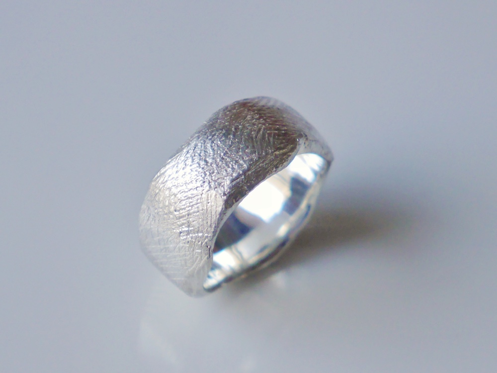 再販★Warp ring(sv)★歪★シルバー★幅広