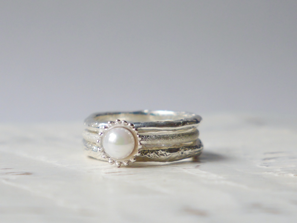 再販★3set simple ring(sv＊アコヤ)