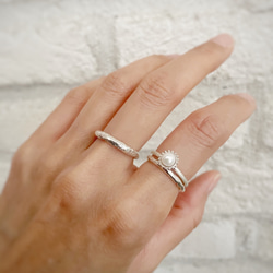 再販★3set simple ring(sv＊アコヤ) 9枚目の画像