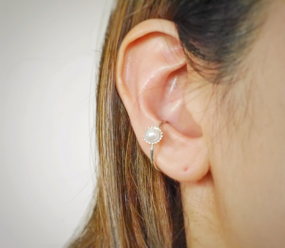 simple ear cuff(sv＊アコヤ) 6枚目の画像