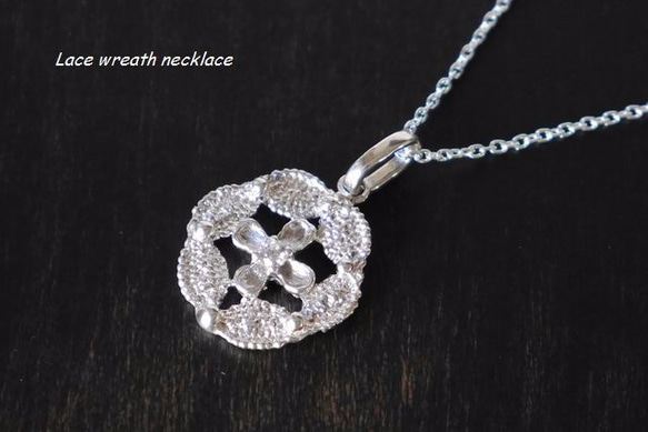 lace wreath necklace(sv*Zirconia) 第4張的照片