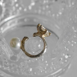 （單耳用）ear cuff(pearl*white topaz*sv) 第2張的照片