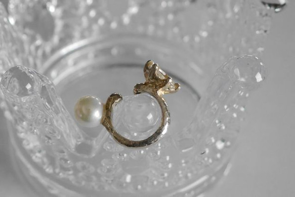 （單耳用）ear cuff(pearl*white topaz*sv) 第2張的照片