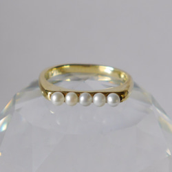 再販★simple pearl ring（淡水*5）シンプル　パール　リング 2枚目の画像