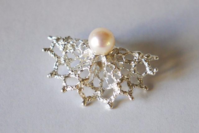 ★2way★lace frill pierce(sv*pearl)★レース★フリル★ピアス★パール★片耳用