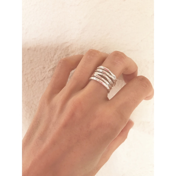 再販★5連風 simple ring(sv) 5枚目の画像