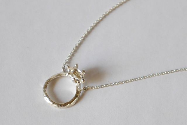 Herkimer diamond baby ring necklace(sv) ハーキマーダイヤモンド★ベビーリング★