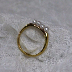 ★再販★simple pearl ring（淡水*4） 2枚目の画像