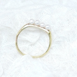 ★再販★simple pearl ring（淡水*4） 1枚目の画像