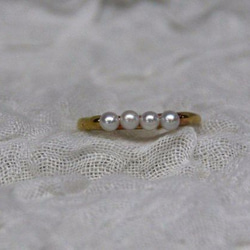 ★再販★simple pearl ring（淡水*4） 3枚目の画像