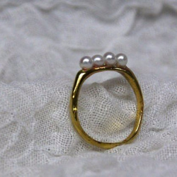 ★再販★simple pearl ring（淡水*4） 4枚目の画像