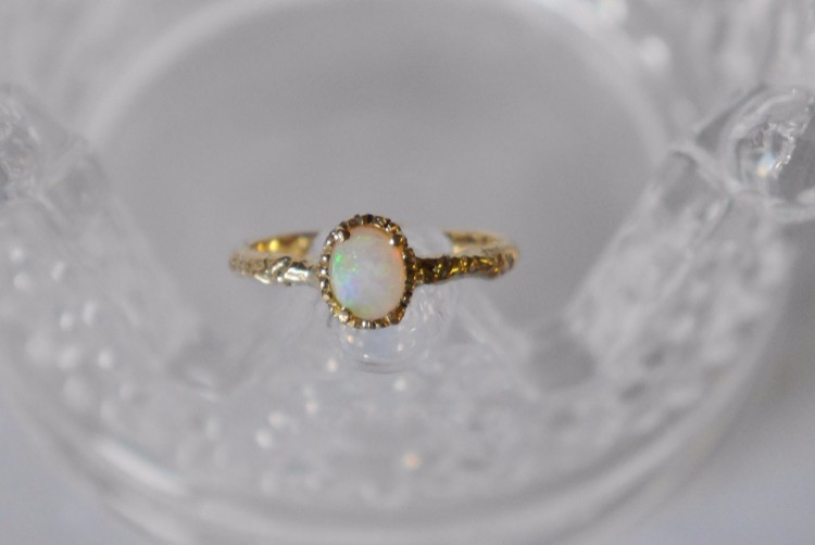 K10★Crystal opal ring ★