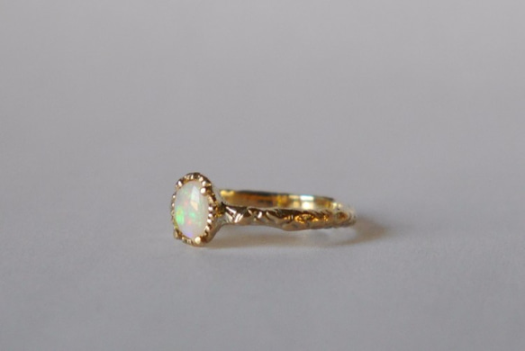 K10★Crystal opal ring ★ 2枚目の画像