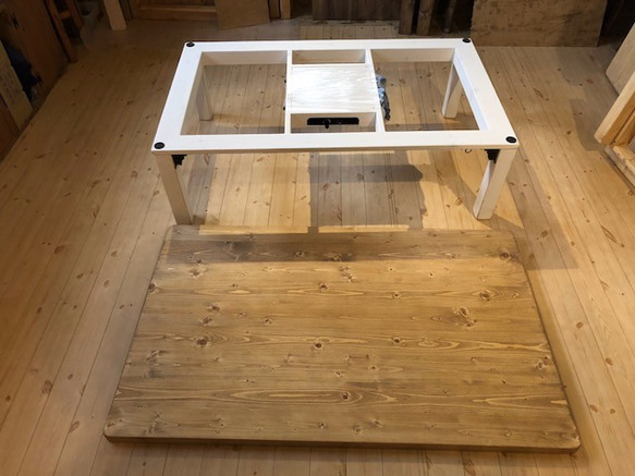 折りたたみ こたつテーブルLL 120cm×75cm シンプル 北欧 カントリー おしゃれ 炬燵 3枚目の画像