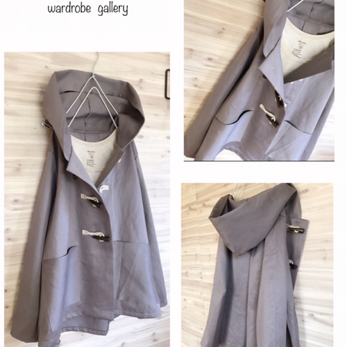 a.myu 淡い紫✨秋色コットンフード大きめ ダッフルコート ジャケット a