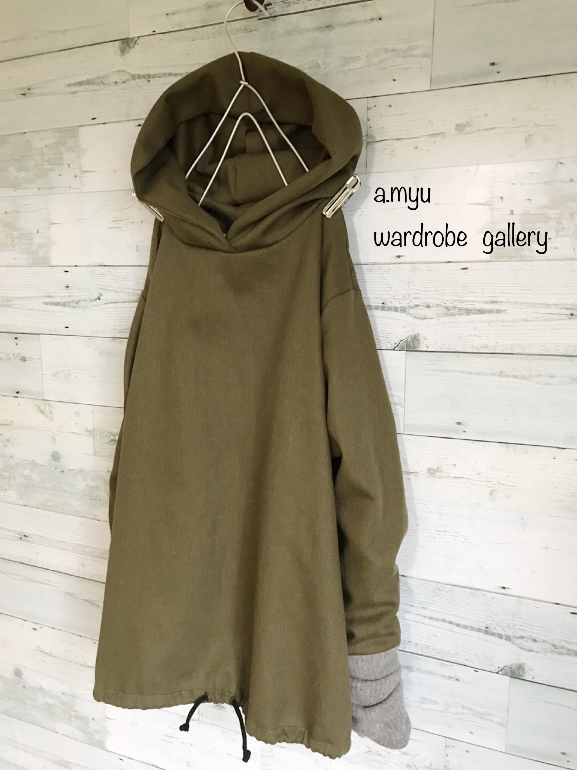 a.myu カーキグリーンアームウォーマーbigパーカー