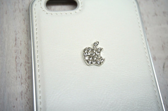【iPhone5/5s】ラインストーン iPhoneカバー アイフォンカバー 白 ホワイト 2枚目の画像