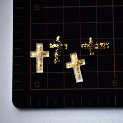 gold cross ステンレスピアス/イヤリング 5枚目の画像