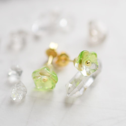 硝子のお花 -Peridot- ピアス/ノンホールピアス 3枚目の画像