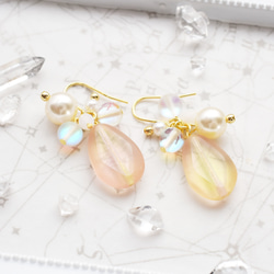 glass&pearl【drop】ピアス/イヤリング変更可 4枚目の画像