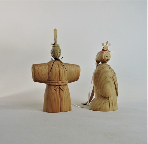 木彫りのひな人形（妖艶）L 5枚目の画像