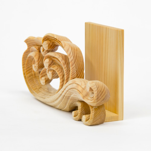 お札立て 簡易 木彫 置き式（フラット・桧）OK-03 雲型 その他