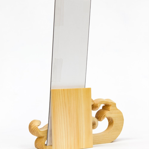 お札立て 簡易 木彫 置き式（フラット・桧）OK-03 雲型 その他