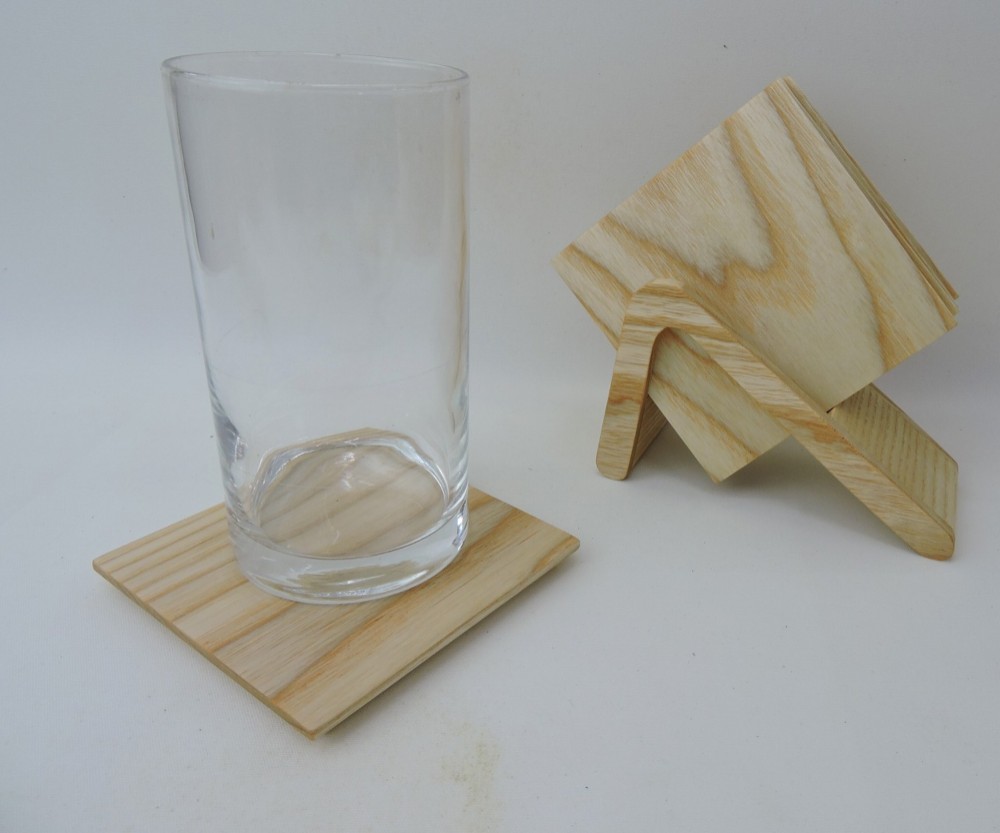 コースター5枚セット　ホワイトアッシュ