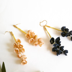 lily bell pierced & earring   salmon pink & navy blue  14Kgf 3枚目の画像