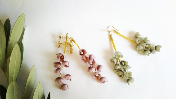 lily bell pierced & earring   smoked pink     14Kgf 3枚目の画像