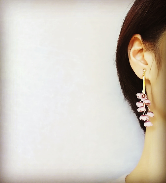 lily bell pierced & earring   smoked pink     14Kgf 4枚目の画像