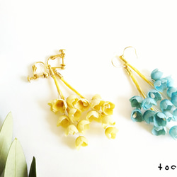 lily bell pierced & earring     white     14Kgf 1枚目の画像