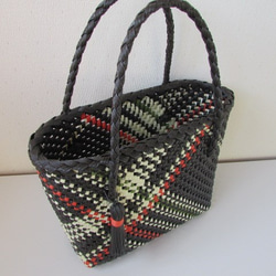 石畳編みのかごバッグ（斜めライン） 2枚目の画像