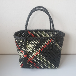 石畳編みのかごバッグ（斜めライン） 1枚目の画像