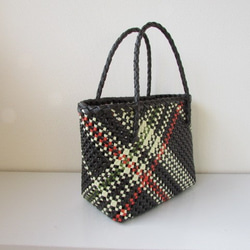 石畳編みのかごバッグ（斜めライン） 3枚目の画像