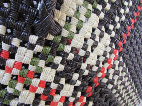 石畳編みのかごバッグ（斜めライン） 5枚目の画像