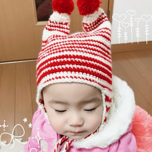 ニット帽 耳あて耳付き ボンボン 子供/ベビー ニット帽・ビーニー くま 