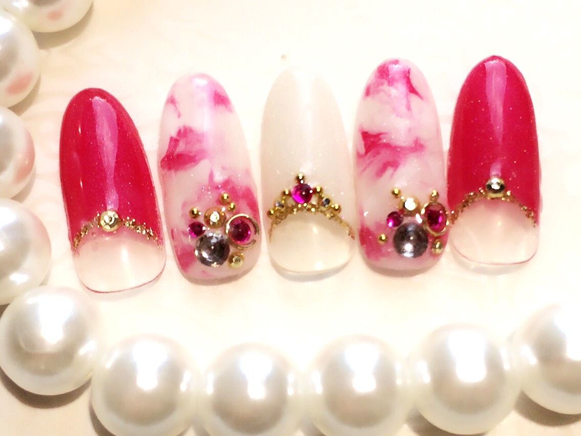 ♡タイダイとニットの大人ネイル♡ ネイルチップ ハンドメイド