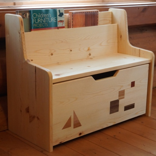 キッズベンチ 収納ボックス付き（埋め木） ソファ・ベンチ Woodcraft N