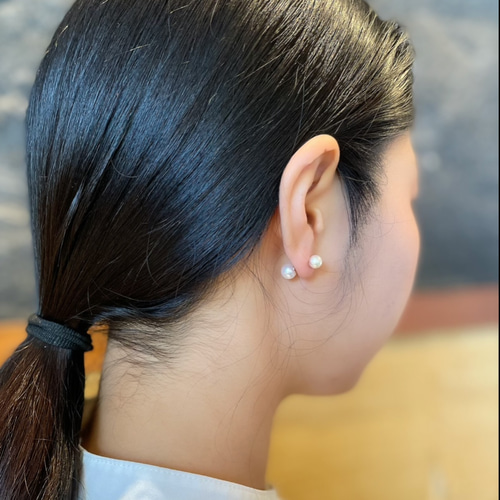 あこや真珠　６.０mm　PTキャッチ　プラチナ　ピアス パール プラチナピアス(アコヤ真珠/5mm/6月誕生石)《22T10298