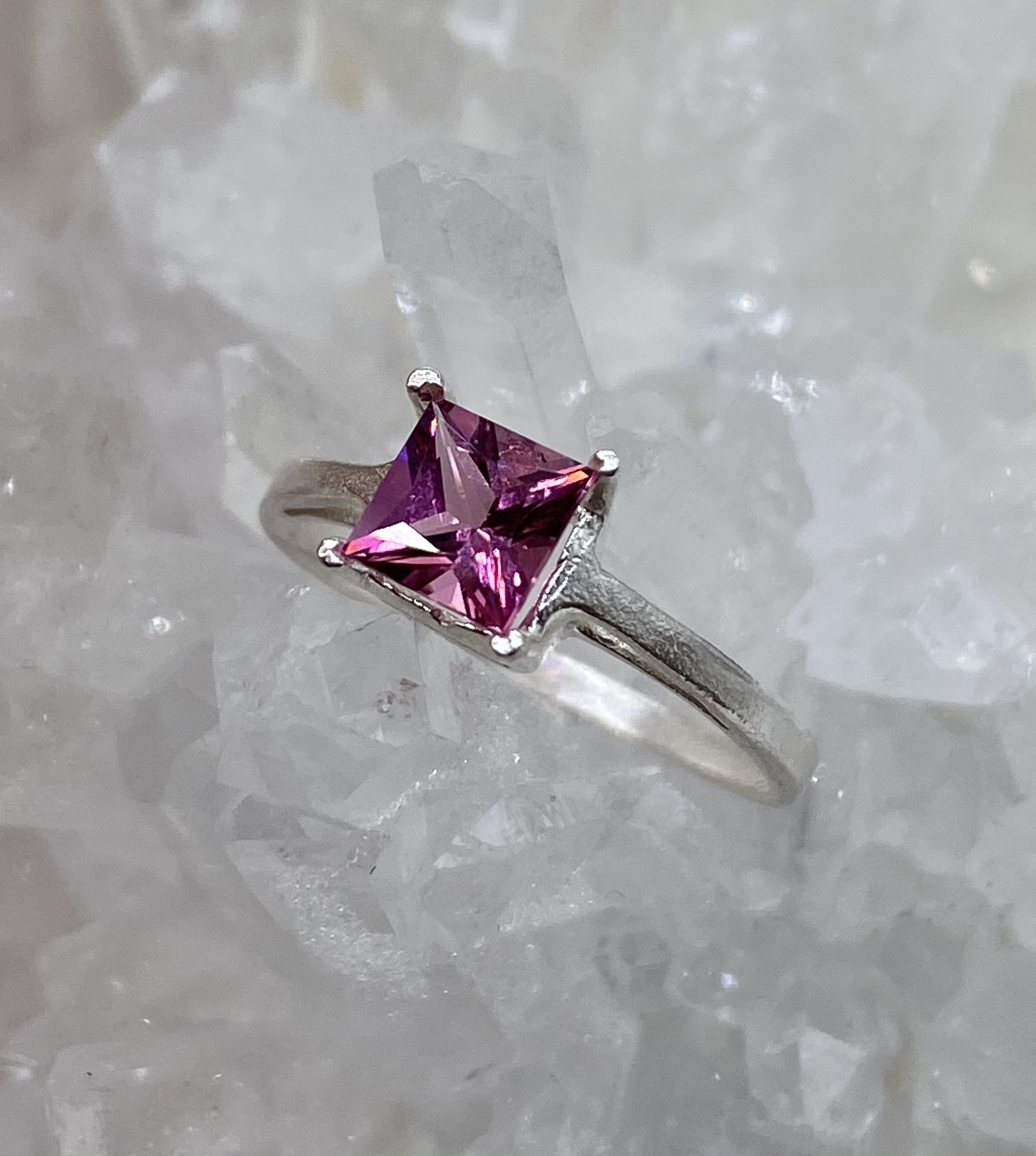 ☆SO☆ピンクトルマリン（スクエア）リング