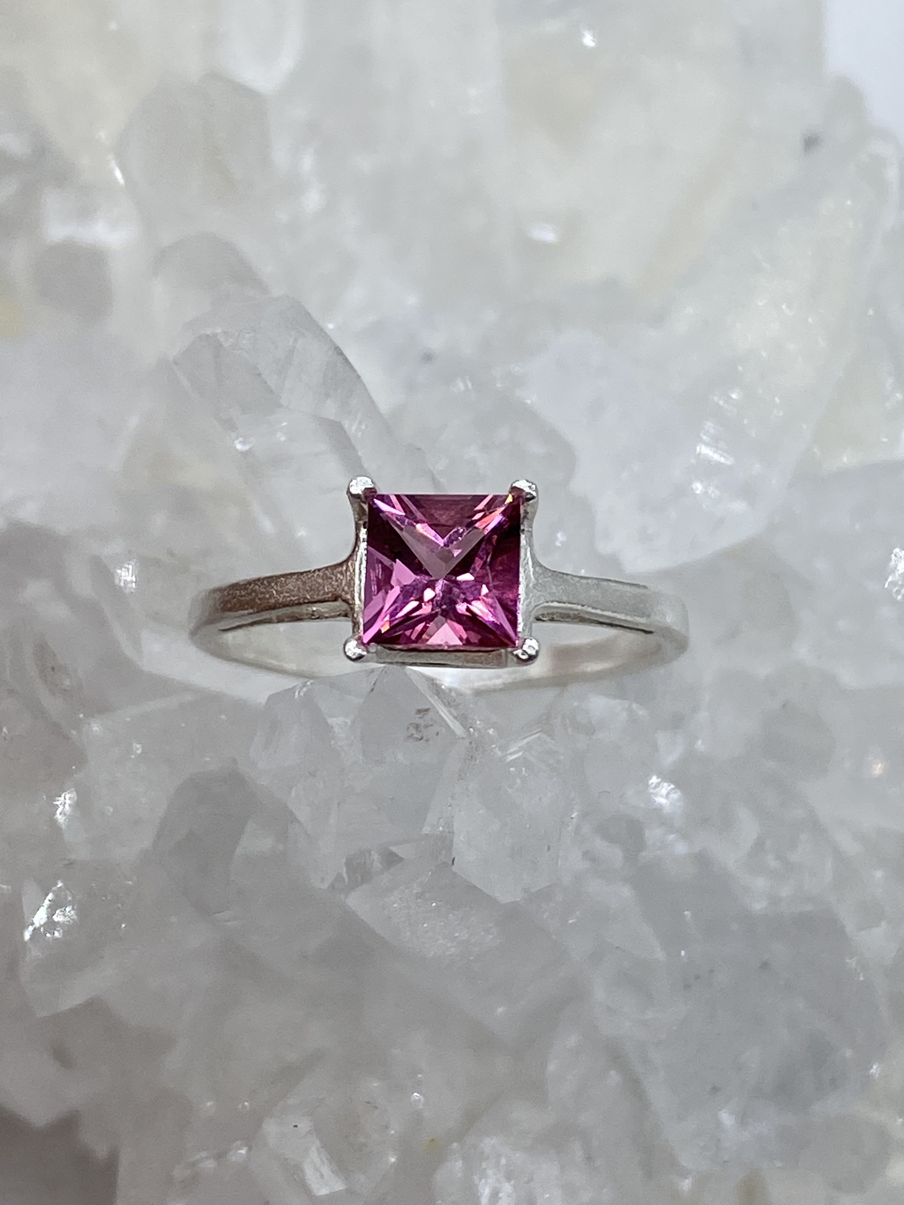 ☆SO☆ピンクトルマリン（スクエア）リング