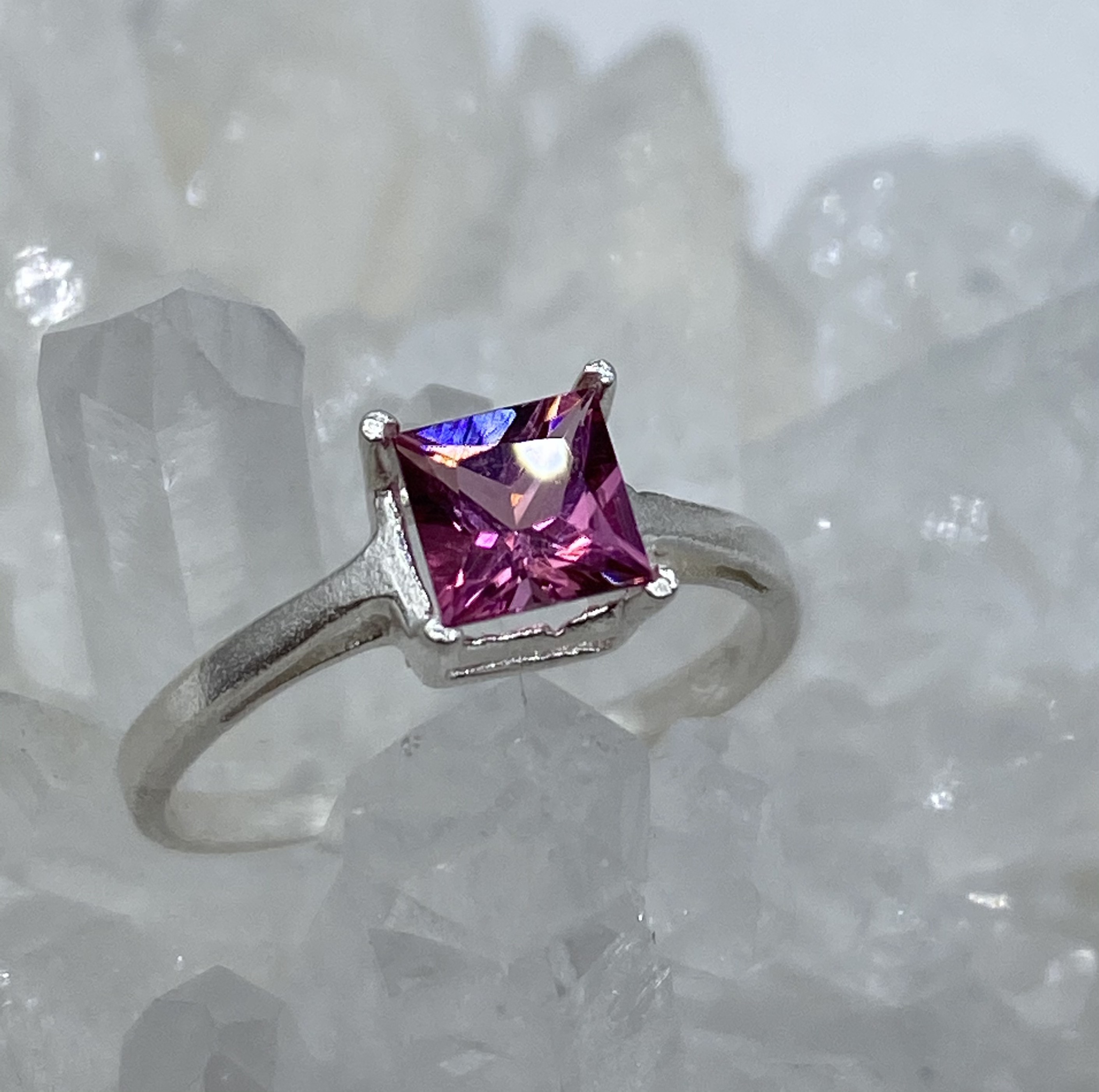 ☆SO☆ピンクトルマリン（スクエア）リング