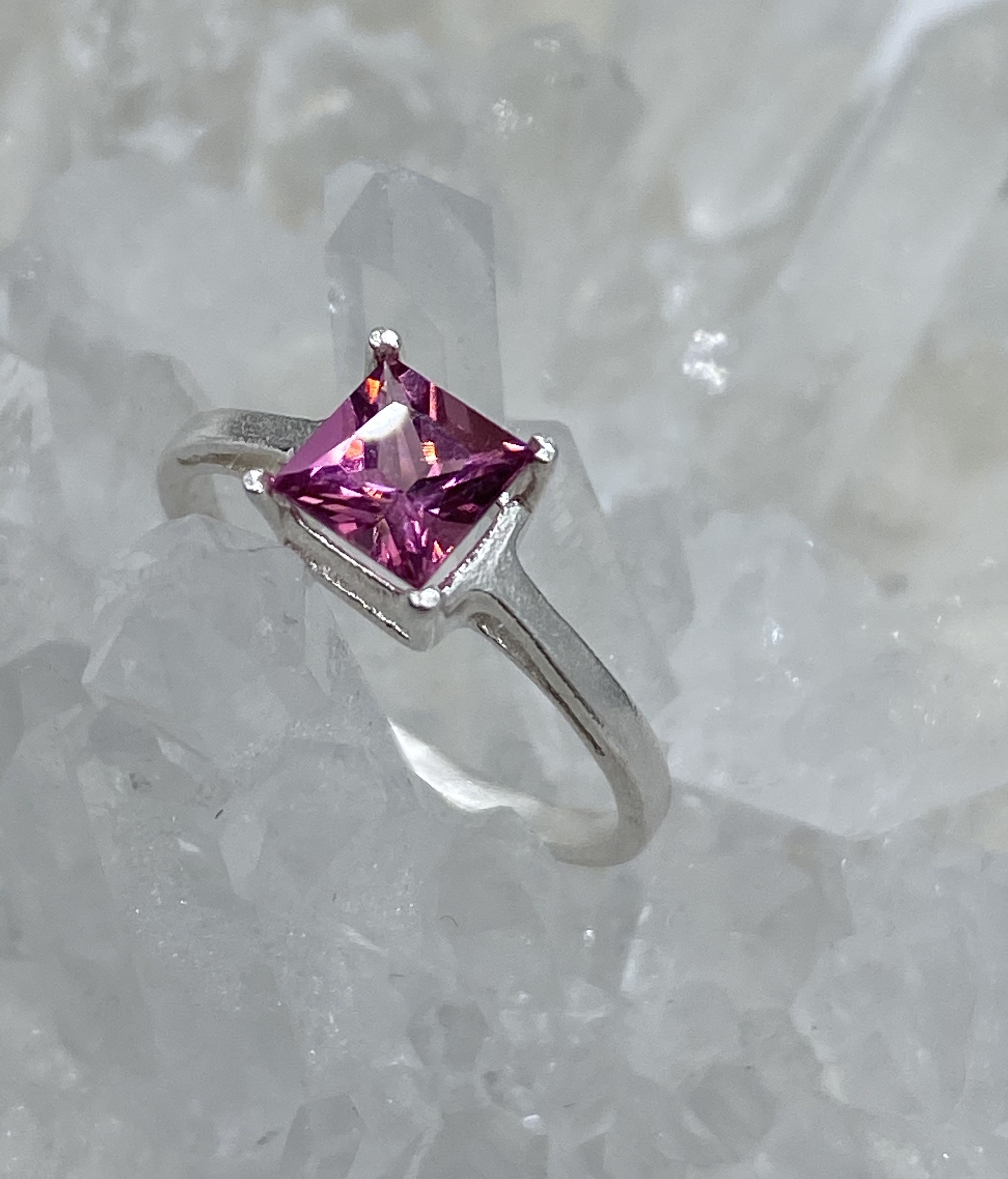 ☆SO☆ピンクトルマリン（スクエア）リング