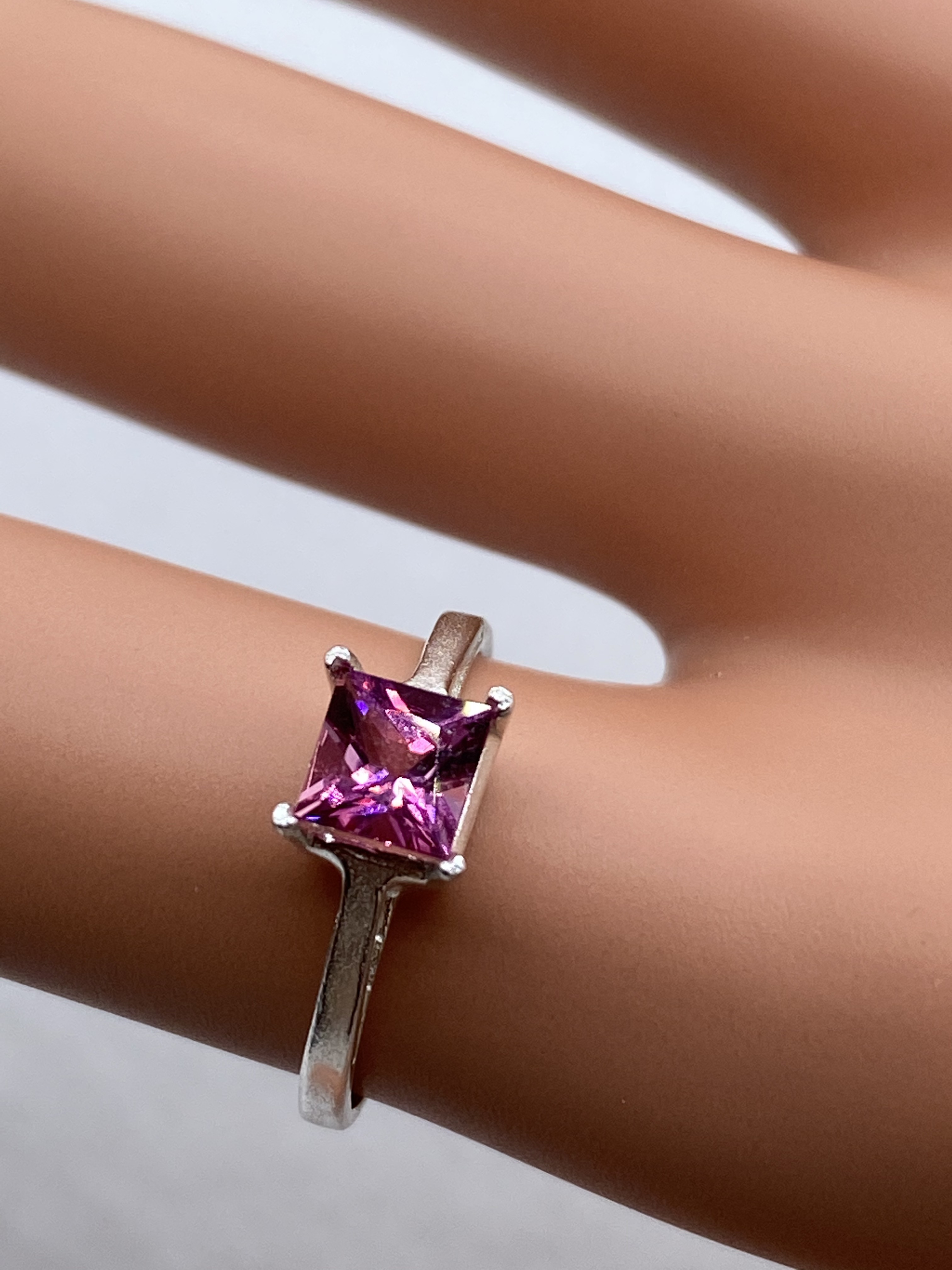 ☆SO☆ピンクトルマリン（スクエア）リング